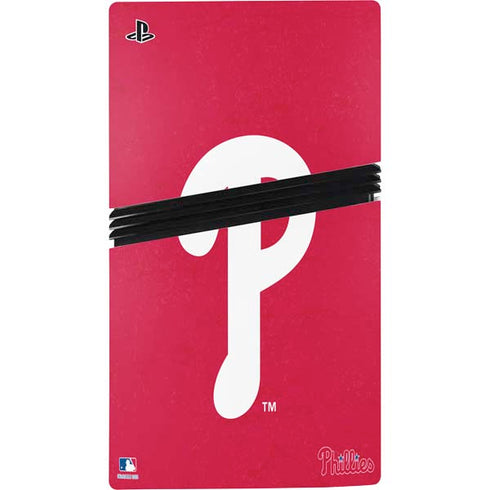 MLB Philadelphia Phillies - Solid Distressed PS5 Pro Disk Bundle  Skin
